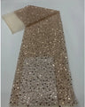 Heavy silver Sequins Lace Fabric With Bead Sequins For Bridal Dress Luxury Evening Dress French Lace 5 yards