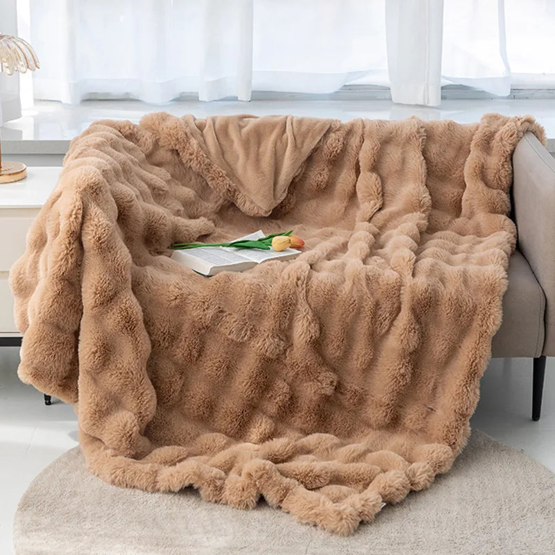 Plush Blanket, Throw Blanket, Warm, Super Comfortable, Bed, Luxury, Warm, Sofa Cover, 130x160cm, Winter