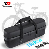 WEST BIKING E-Bike Battery Storage Bag Portable Electric Bicycle Battery Case Large Capacity Waterproof Anti Drop Accessory