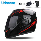 DOT Certification Uchoose Motorcycle Helmet Double Lens Cross Section Helmet Safety Modular Flip Helm Unisex Helmet With Visor