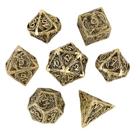 Mini Planet DND Metal Dice Set Three-dimensional Flying Dragon 3D Metal Dice D&D Hollow Metal Dice Set DnD RPG Polyhedral Games