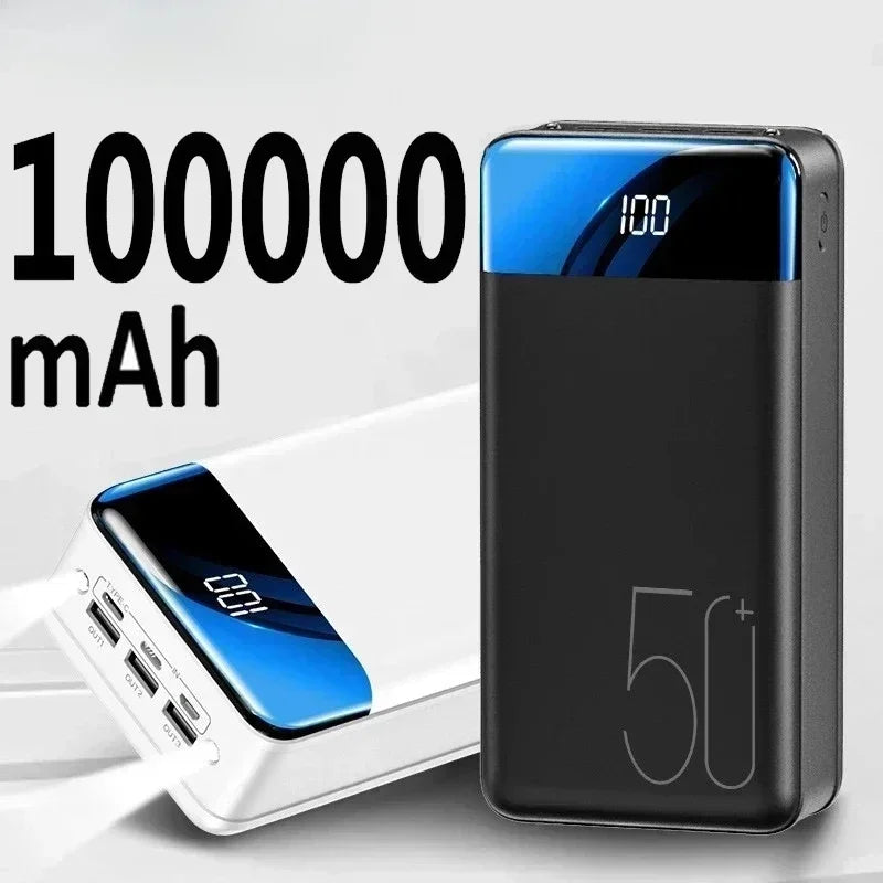 2023New 200000mAh Power Bank Portable Fast Charging PowerBank 3 USB PoverBank External Battery Charger For Mobile Phones Tablet