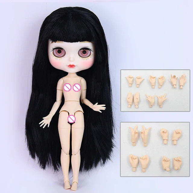 ICY DBS Blyth doll bjd joint body white skin cute Bun face suit 1/6 toy 30cm girl gift anime