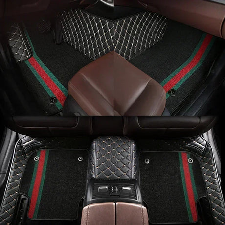 Customized Style Luxury Double Layer Car Floor Mat for BMW 5 Series E39 1995-2004 E60 F10 G30 2017-2022 Interior Details