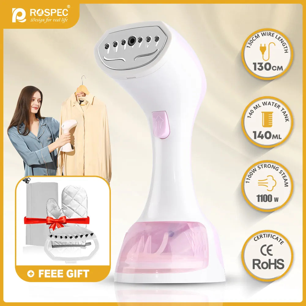 ROSPEC 1100W Household Electric Garment Cleaner Handheld Garment Steamer Steam Hanging Ironing Machine Ironing Clothes Generator