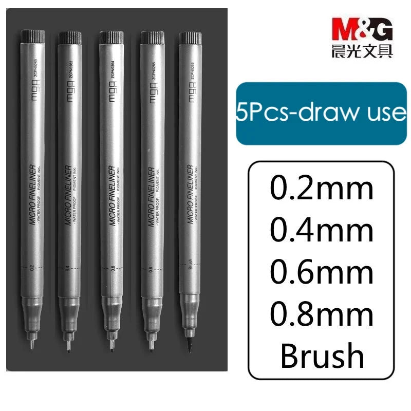 M&G PigmentLiner Needle tip pen Stabilo 0.2/0.3 sketch Fine point gel Ballpoint pen Sakura micron brush OfficeSchool stationery