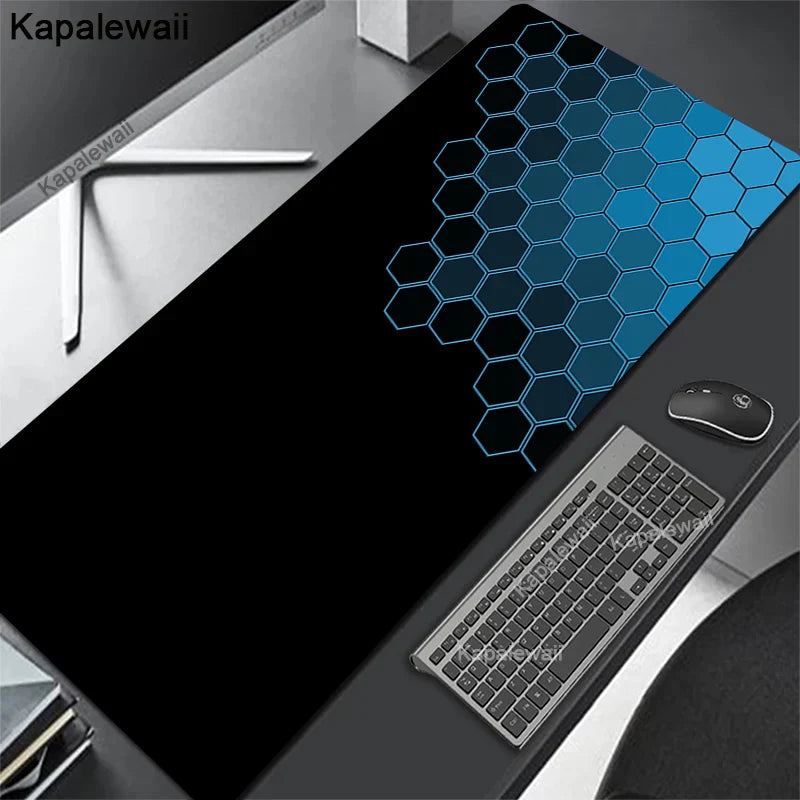 Gaming Mousepads Geometric Black Mousepad XXL Large Mouse Mat Big Desk Pads Non-Slip Stitched Mouse Pad PC Gamer Keyboard Mats