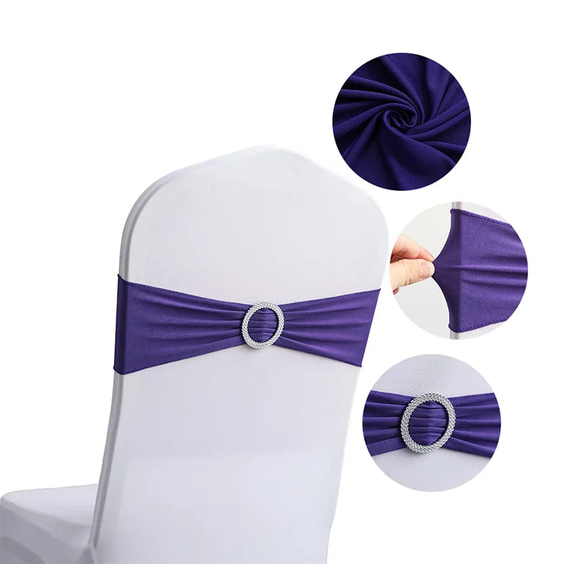 10pcs/set Ribbon Bowknot Hotel Multifunctions Solid Color Dining Chair Sashes Wedding Banquet Party Decorations Hote Home Decor