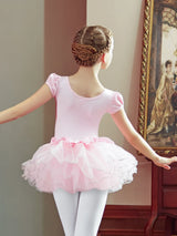 Girl's Elegant Ballet Dress  Short Sleeve Dance Wear Sports Skirt Kids Toddler Gymnastics Practice Dancing  leotardos