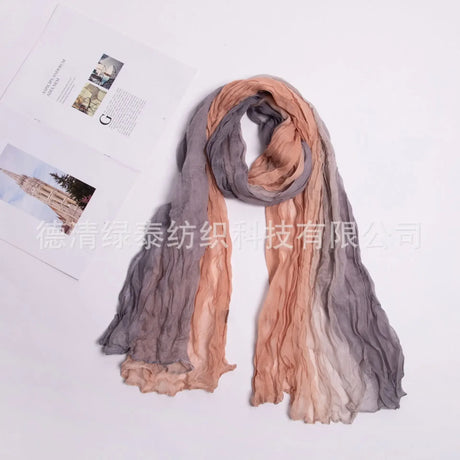 180x90cm Women Patchwork Scarf Muslim Crinkle Hijab Headwraf Musulman Soft Voile Tie-dye Headscarf Islam Shawls And Wraps