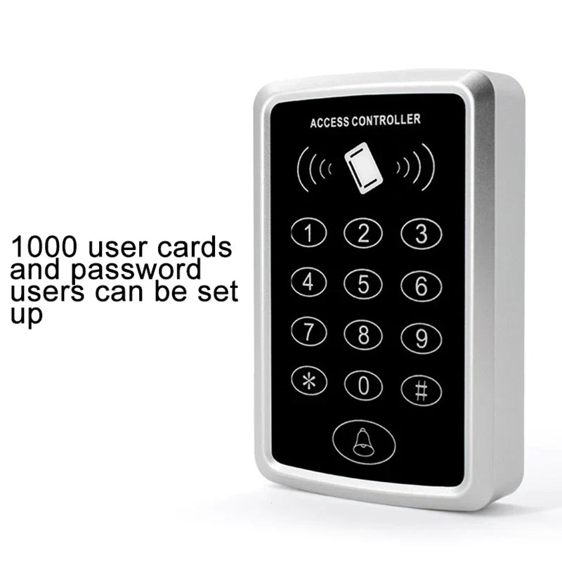 125KHz RFID Access Control Keypad EM Card Reader Door Access Control System Door Lock Opener Keyboard System Support 1000 Users