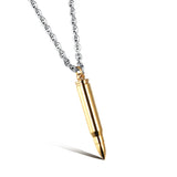 Bullet Necklace for Men Hiphop Silver Gold Black Color Pendant Stainless Steel Jewelry Gift Cool Stuff(GN199)