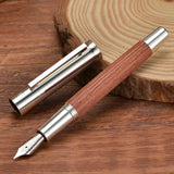 Retro Hongdian 1866 Wood Fountain Pen  #35 EF/F Nib Writing Ink PenSchool Office Supplies Gift Pens