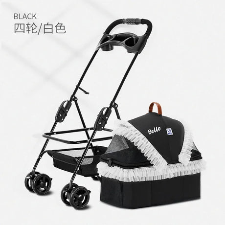 Detachable Pet Trolley 4 Wheel Universal Dog Stroller for Small Dog Cat Carrier Load Bearing 20kg