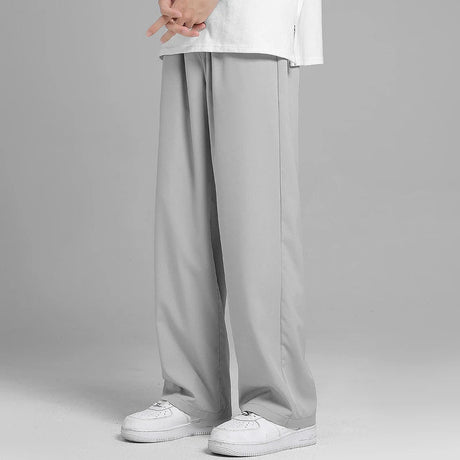 Men Patched Slant Pocket Drawstring Pants Spring Casual Loose Straight Trousers Solid Color Vintage Fashion Long Harem Pant