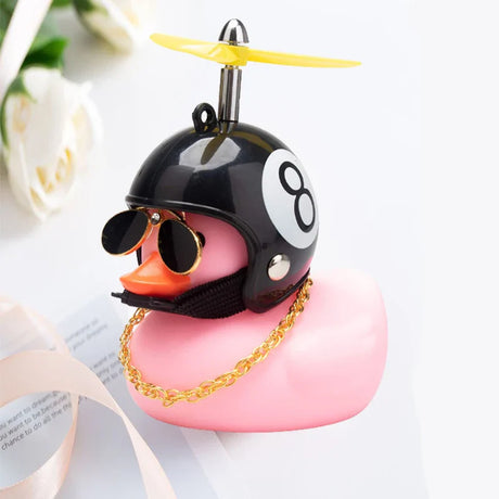 Car Accessories Interior Broken Wind Small Yellow Duck with Helmet Airscrew Wind-breaking Pink Duck Cycling Decoration Ornaments