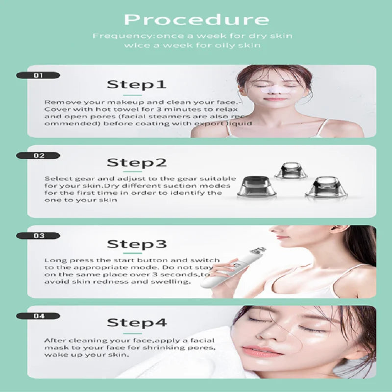 Electric Blackhead Remover Vacuum Suction Pore Cleaner Acne Comedone Whitehead Extractor Nose Face Spot Cleaner Skin Care Tools