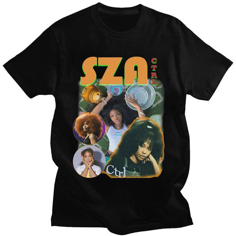 Rapper SZA CTRL X SOS Album Graphic Print T Shirt Vintage Punk Hip Hop Harajuku T Shirt Fashion Casual Plus Size T Shirt Women