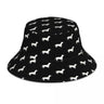 Dachshund Bucket Hat Black and Gold Dog Hawaii Fun Reflective Fisherman Hats Printed Double-sided Wear Sun Hat