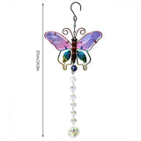 Outdoor Hanging Wind Chimes Suncatchers Crystal Prism Ball Butterfly Hummingbird Design Pendants Ornament Home Garden Decoration