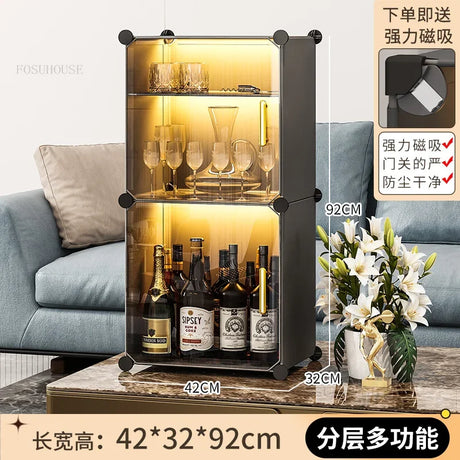 Living Room Wine Small Display Cabinet Light Luxury Desktop Wine Cabinets Home Wall-mounted Restaurant Bar Floor Storage Cabinet