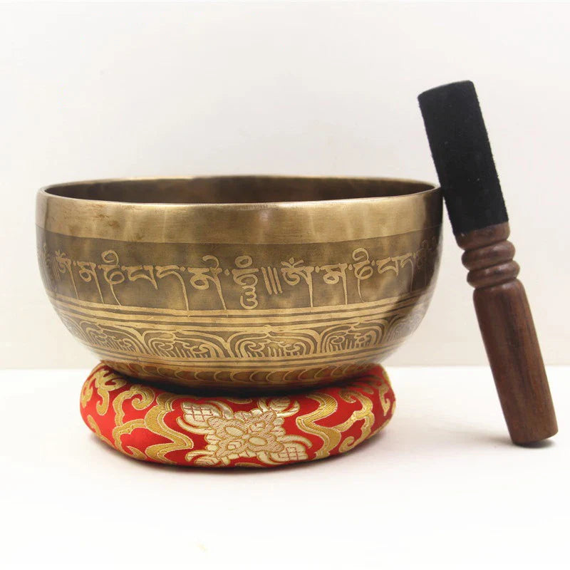 Nepal Large Tibetan Bowls Handmade Brass Singing Bowl Set Meditation Mindfulness Sound Bowls Buddhist Supplies Chakra Decoration