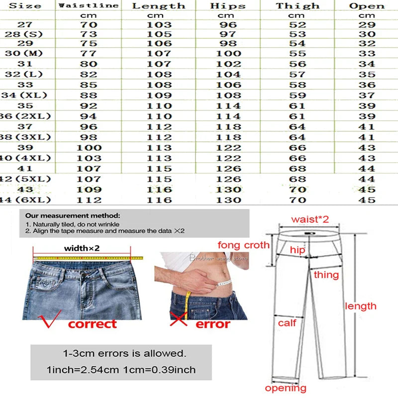 Streetwear Mens Jeans Ripped Denim Pants Hole Ruined New Brand Biker High Quality Straight Patch Plus Size 40 42