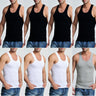 8 Pcs Cotton Mens Sleeveless Tank Top Solid Muscle Vest Men Undershirts O-neck Gymclothing Tees Tops Body Hombre Men Clothing