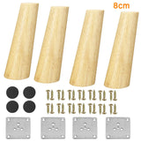 4pcs Cone Angled Furniture Legs Durable For Cabinet Chair Stool Solid Wood Sofa Table Replacement Parts Bed Riser Inclined Feet