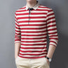 Top Quality Cotton Long Sleeved Polo Shirts Men Clothing Autumn 2023 New Fashion Striped Casual Business Male Tops