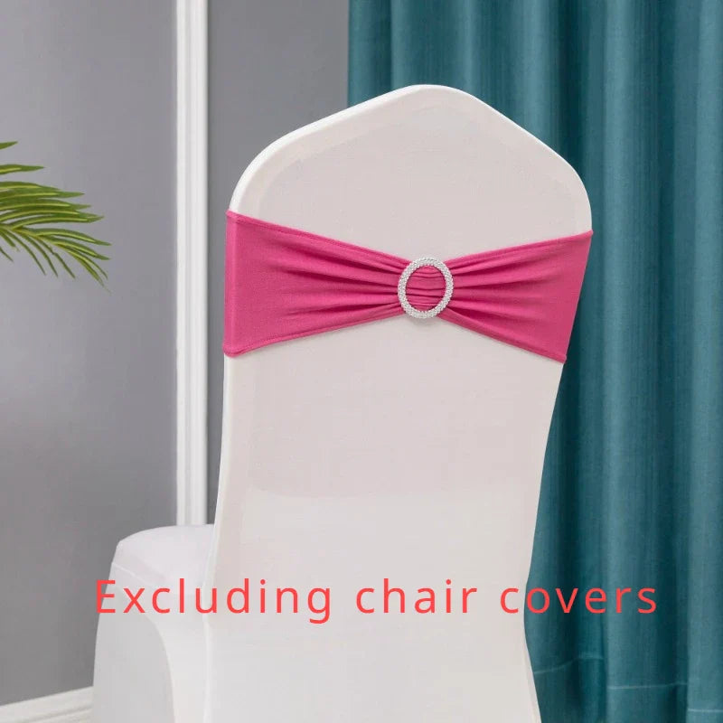 10pcs/lot Stretch Lycra Spandex Chair Covers Bands With Buckle Slider For Wedding Decorations Wholesale Chair Sashes Bow heart