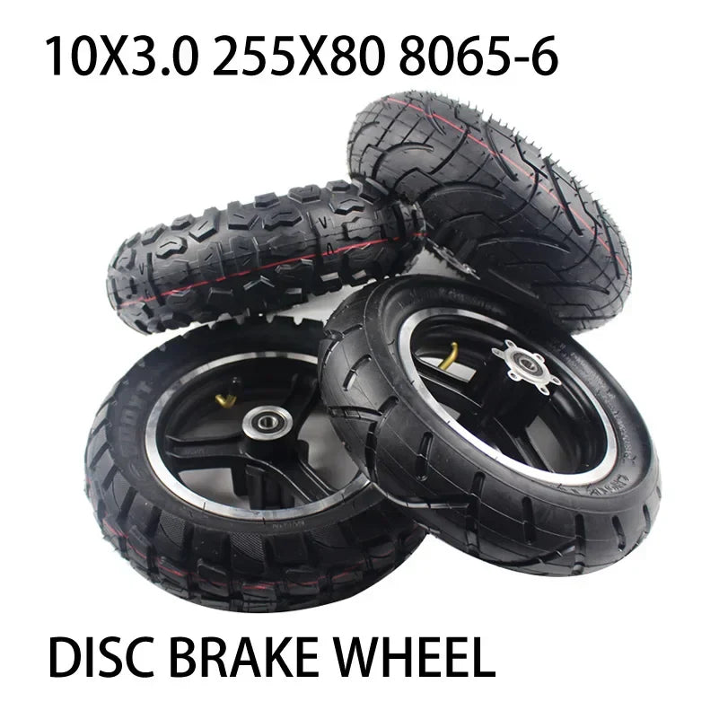 10 Inch TUOVT Tire 10x3.0 255x80 80/65-6 Inner Tube Tyre + Disc Brake Hub for Speedual Grace10 Zero 10X Kugoo M4 Pro Wheel Parts