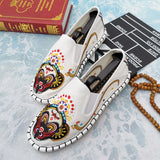 Old Beijing Cloth Shoes Embroidery Flower Social Guy Male Moccasin-Gommino Student Casual Shoes Fashion National Chinese Style