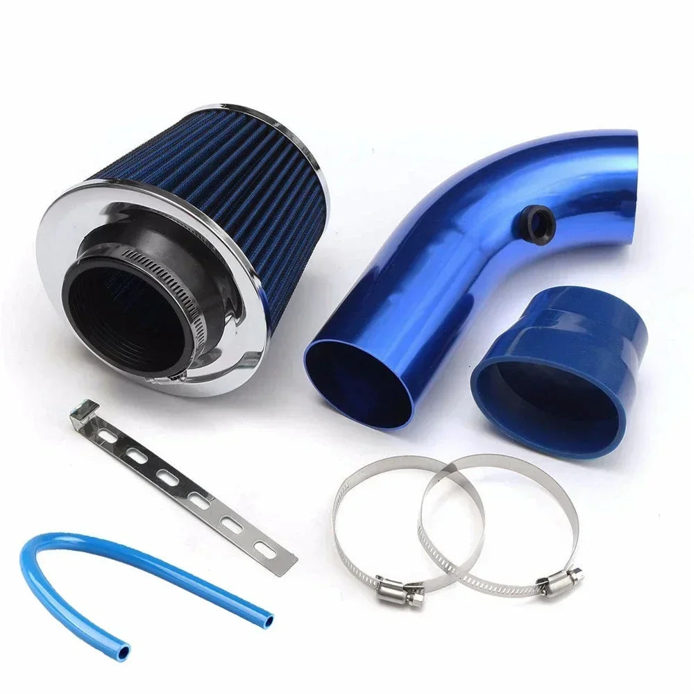 Universal 76mm Car Racing Cold Air Intake System Turbo Induction Pipe Tube Kit Aluminum With Cone Air Filter Inlet