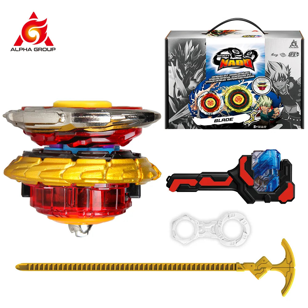 Infinity Nado 3 Original Crack Series-2 In1 Split Spinning Top Metal Nado Gyro Battle Gyroscope with Launcher Anime Toy Kid Gift