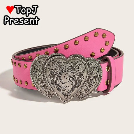 Women’s Men Punk Harajuku Y2K Girls Rivet Street Shaped Decoration Gothic Lolita New Trend American Personality Leather Belt