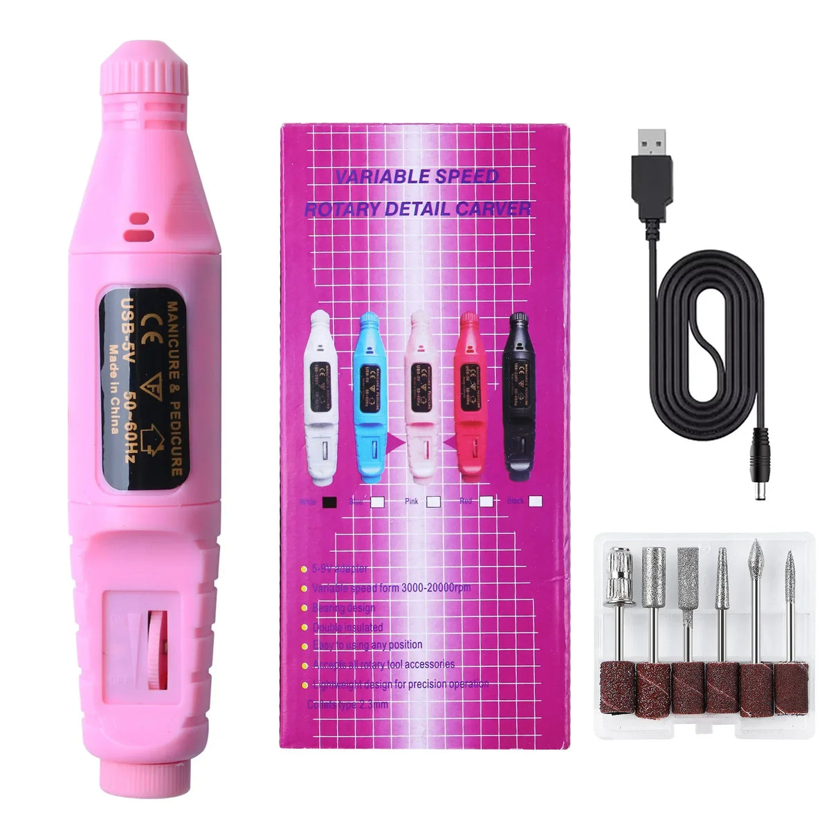 Electric Nail Drill Machine Set Grinding Equipment Mill For Manicure Pedicure Professional Strong Nail Polishing Tool