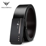 WILLIAMPOLO Famous Brand Belt Men Top Quality Genuine Leather Luxury Designer Male Automatic Buckle Belts For Men 105-130cm