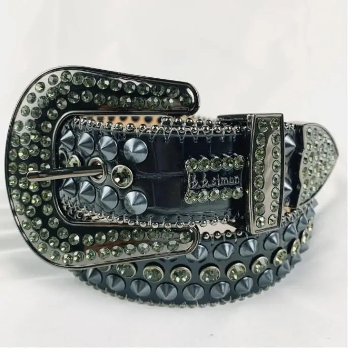 2024 Luxury Strap Men Women Rhinestones Belt Western Bling Bling Crystal Diamond Studded Belts