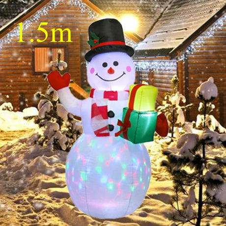 Christmas Inflatable Decoration Toy Built-in LED Lights Inflatable Model Outdoor Ornament Xmas Party New Year Garden Decor