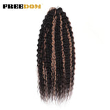 FREEDOM Synthetic Curly Hair 24 Inch Water Wave Twist Crochet Braid Hair Ombre Pink Ginger Deep Wave Braiding Hair Extension