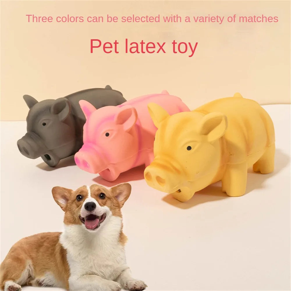 Cute Dog Chew Toys Rubber Sound Pig Grunting Squeak Latex Pet Toys for Dog Squeaker Chew Training Puppy Supplies Pet Products