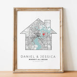 Custom Personalized Valentines Day Gift For Him Wedding City Map Wall Art Prints Canvas Painting Poster Pictures Living Room