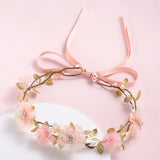 Artificial Flower Hairbands for Girls Trendy Pearl Cute Kids Headband Flowers Wreath Crown Party Headwear Hair Accessories