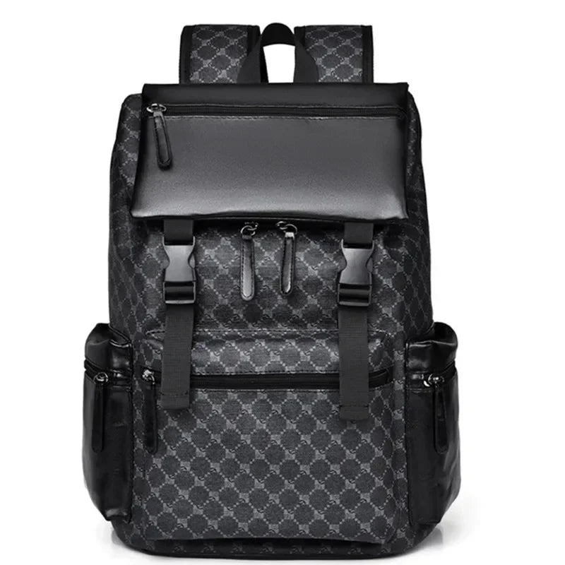 Business leather Travel Leisure Student large capacity men's laptop backpack school bags  Polyester  Softback  Mainland China