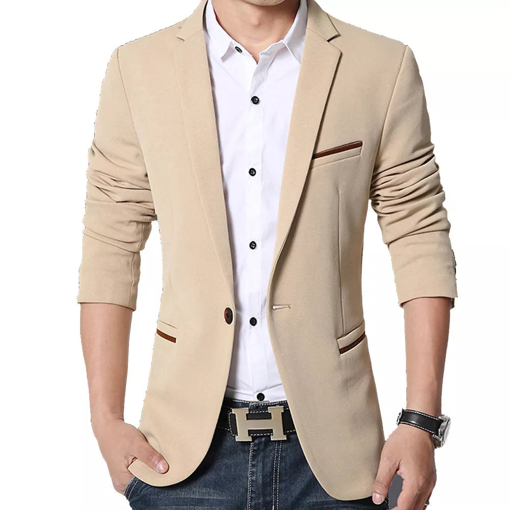 5XL-M Brand Mens Casual Blazers Spring Autumn Fashion Slim Fit Suit Jacket Single Breasted Business Office Social Blazers Hommes