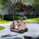 Small Pet Stroller Foldable Multifunctional Rolling Cat Carrier Pet Carriage 4 Wheels Lightweight Trolley Dog Cart for Travel