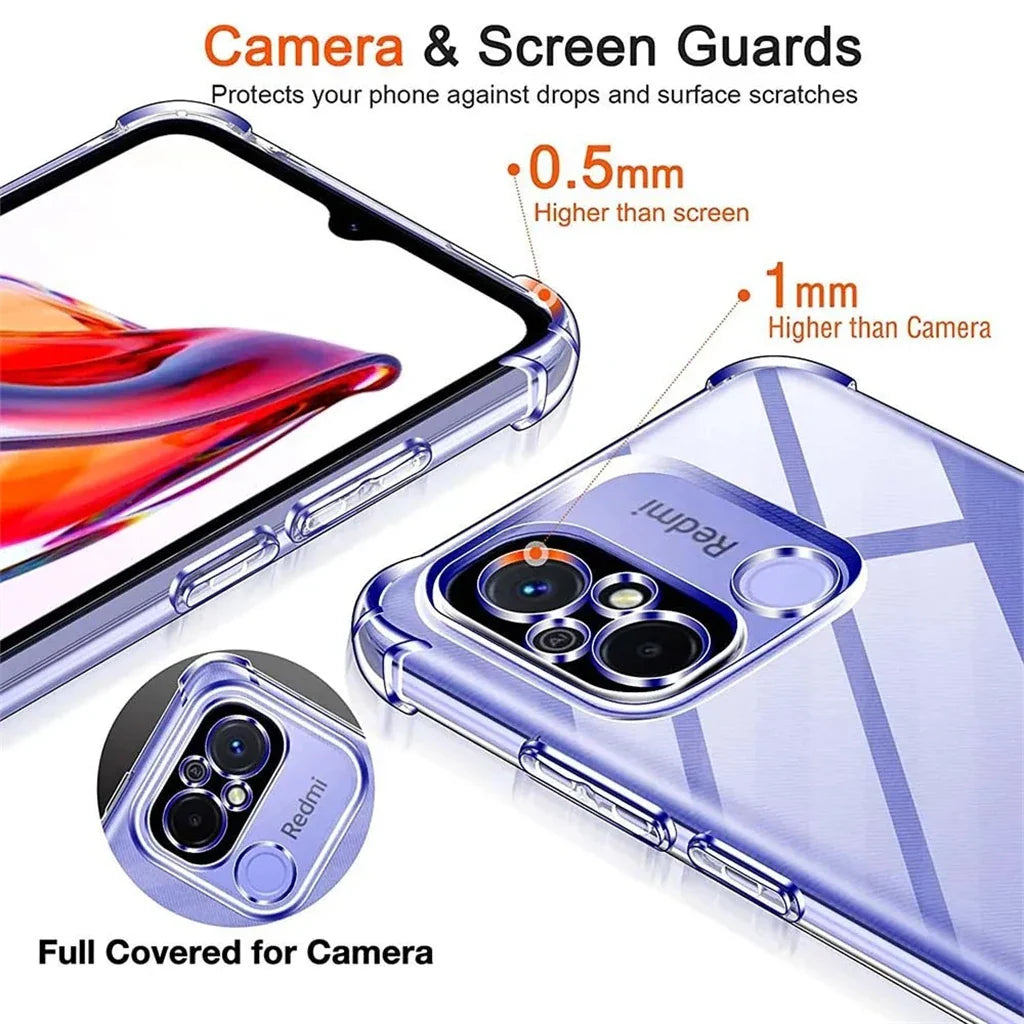 Clear TPU Case for Xiaomi Redmi 13C 12C 12 5G 10C 4G 10A 10 9T 9A 9C Nfc 9 8A 8 Phone Case Shockproof soft Cover