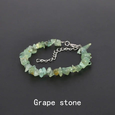 Natural Crystal Gemstone Irregular Energy Stone Bracelet Beads Chips Jewelry Amethys Aquamarine Rose Quartz Bracelets for Women