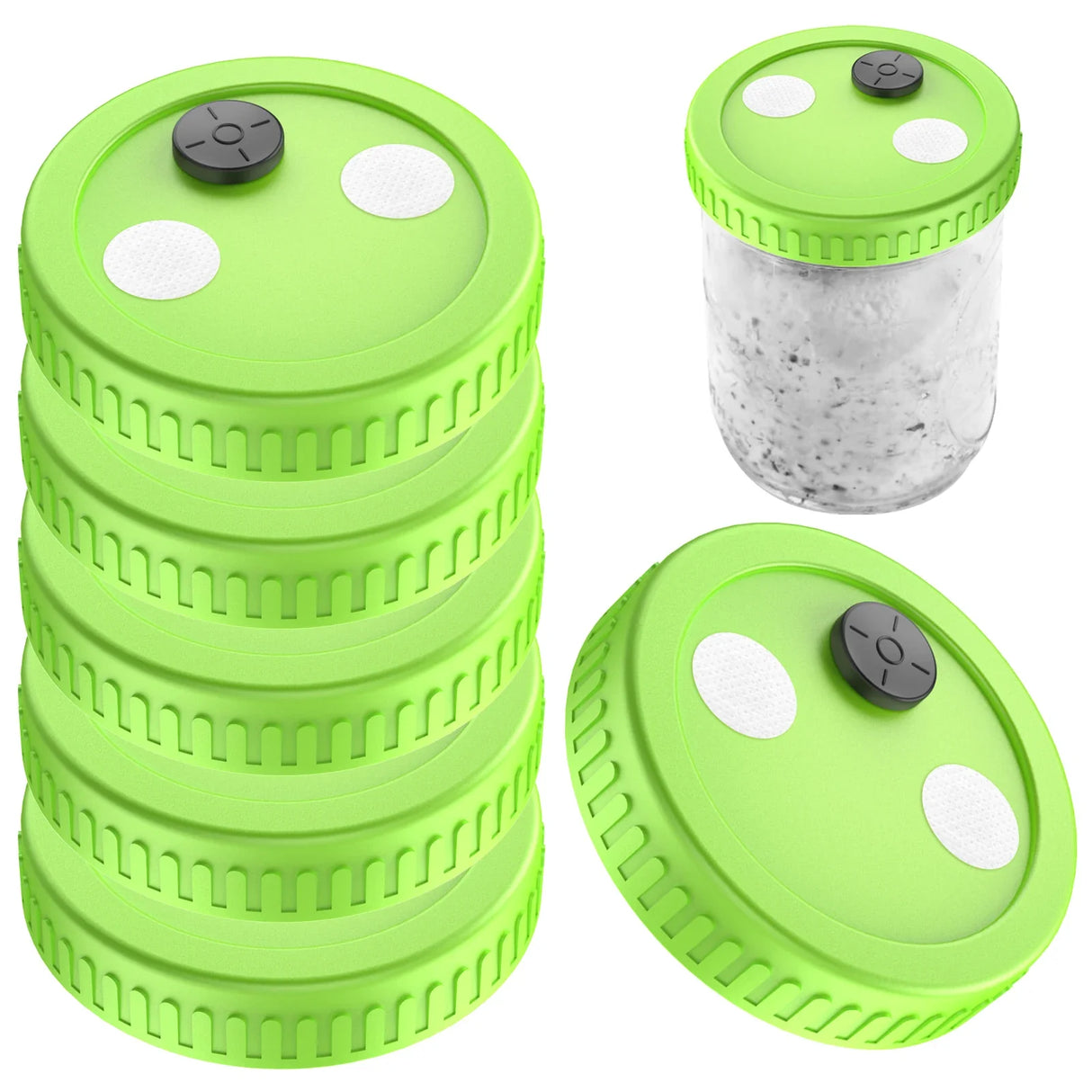 Liquid Culture Lids - Autoclavable 86mm Wide Mouth Jar Lids with Heavy Duty  Injection Port for Mushroom Cultivation